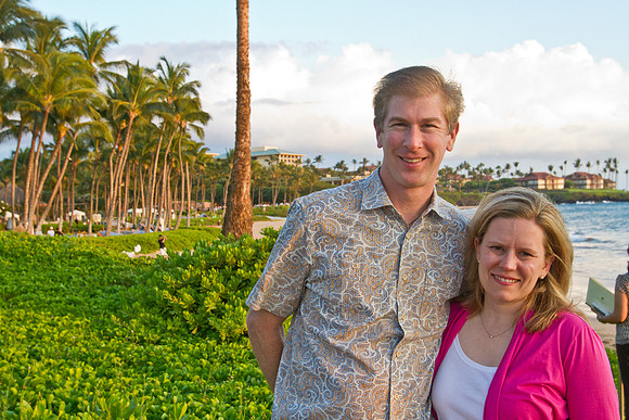 Becky & I with Wailea Beach in Background