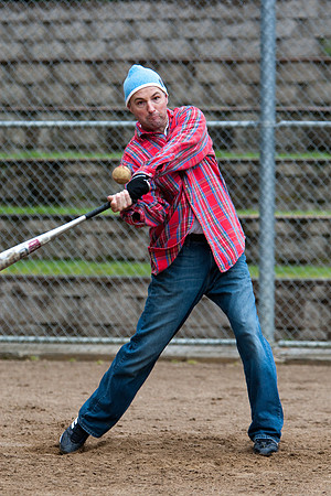 Eric During Batting Practice at 2009 Tahoe Camping Trip