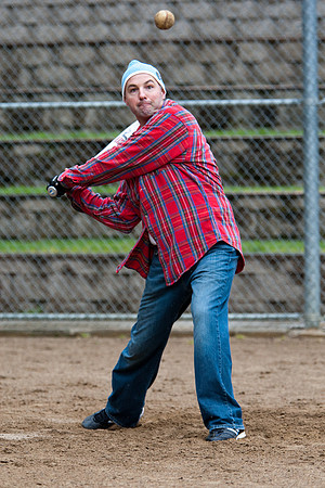 Eric During Batting Practice at 2009 Tahoe Camping Trip