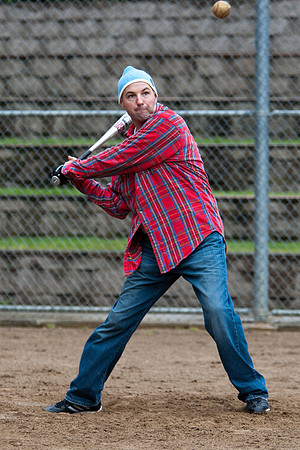 Eric During Batting Practice at 2009 Tahoe Camping Trip