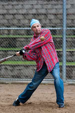 Eric During Batting Practice at 2009 Tahoe Camping Trip
