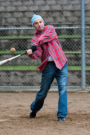 Eric During Batting Practice at 2009 Tahoe Camping Trip