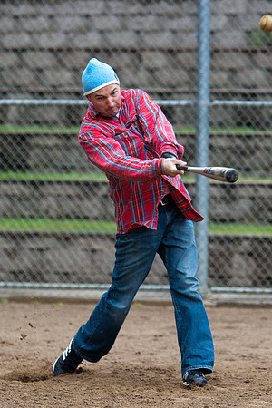 Eric During Batting Practice at 2009 Tahoe Camping Trip