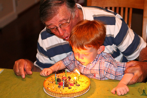 Jack helping Grandpa blow out his birthday cake-8