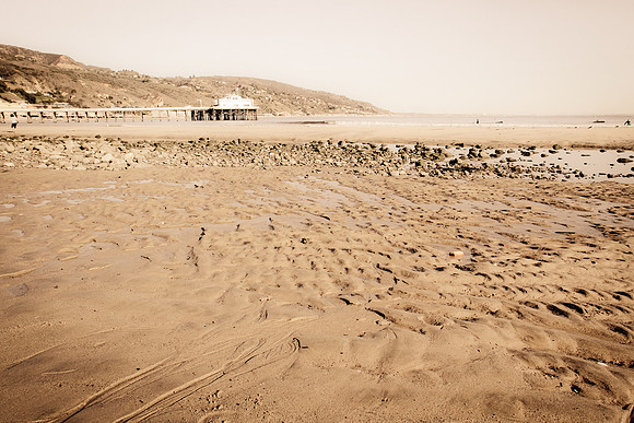 Surfrider Beach & Pier, Malibu - antique finish
