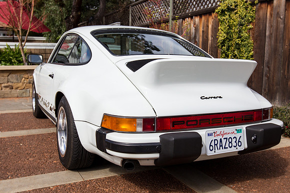 White 1974 Porsche Carrera RS clone - rear view