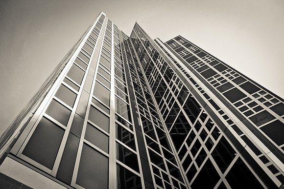 Gonda (Goldschmied) Building at UCLA in black & white