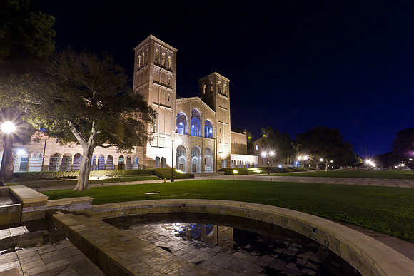 UCLA Royce Hall with Fountain in Foreground