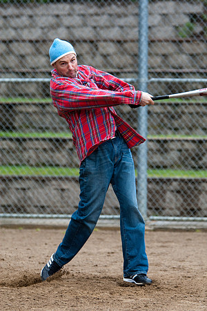 Eric During Batting Practice at 2009 Tahoe Camping Trip