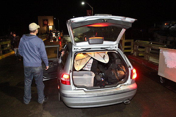 Mavericks Surf 2010 - car load of surfboards