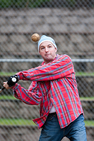 Eric During Batting Practice at 2009 Tahoe Camping Trip