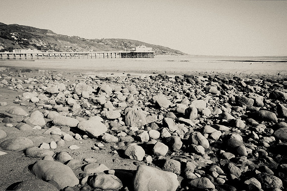 Surfrider Beach & Pier, Malibu - black & white