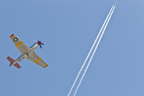 P51 Mustang over Moffett Field - Wings of Freedom Tour