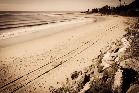 Topanga Beach, Malibu - antique finish