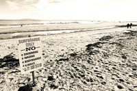 "Surfboards Only" Sign - Surfrider Beach, Malibu - black & white
