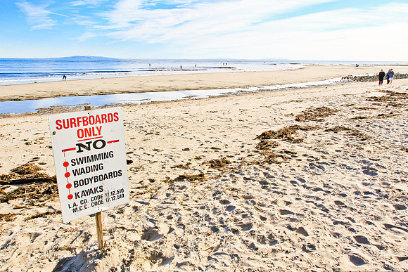 "Surfboards Only" Sign - Surfrider Beach, Malibu