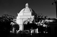 Janss Dome Building in black & white, Westwood